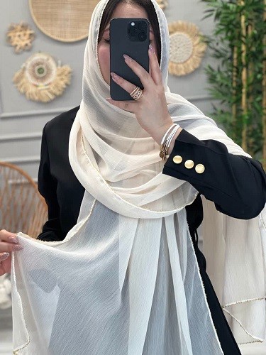 0258-شال حریر زنجیری