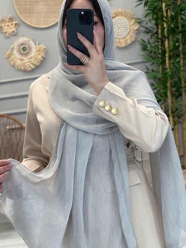 0258-شال حریر زنجیری