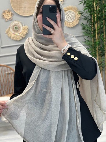 0258-شال حریر زنجیری