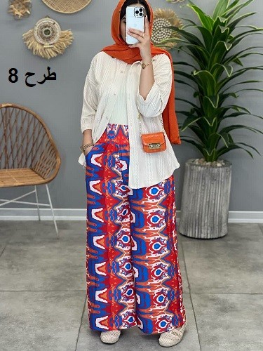 1370-شلوار بگ طرحدار