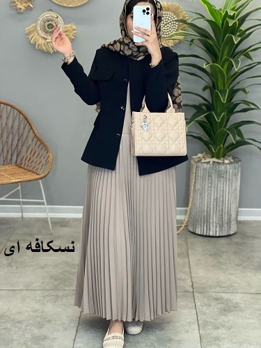 1371-ست تاپ و دامن پوپک