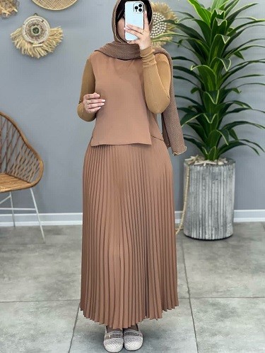 1371-ست تاپ و دامن پوپک