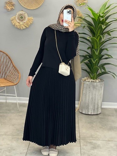 1371-ست تاپ و دامن پوپک