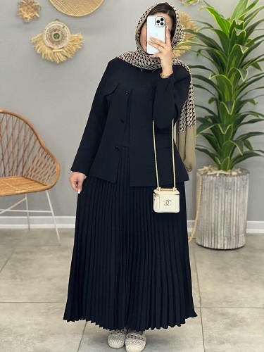 1371-ست تاپ و دامن پوپک