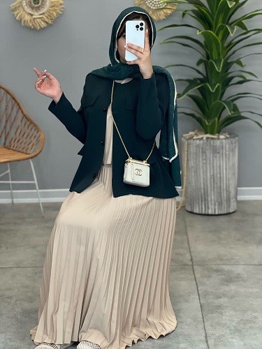 1371-ست تاپ و دامن پوپک