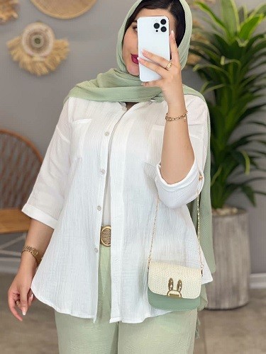 1389- شومیز دبل فیس آیسن