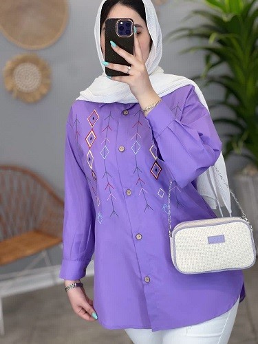 1429-مانتو شومیزی گلدوزی