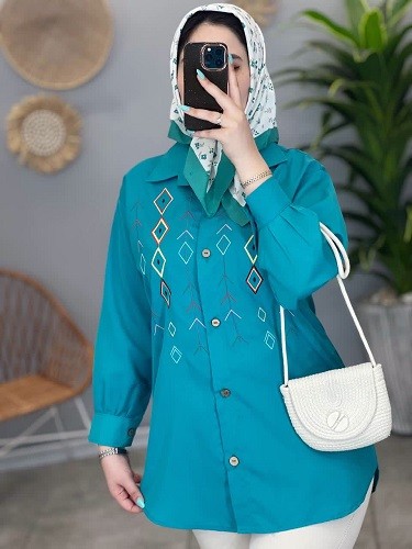 1429-مانتو شومیزی گلدوزی