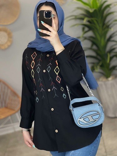 1429-مانتو شومیزی گلدوزی