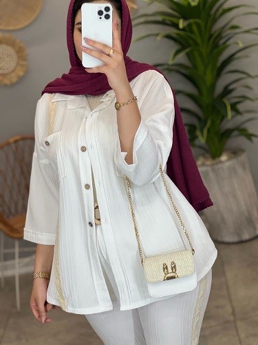 1438- ست شومیز شلوار مینیمال