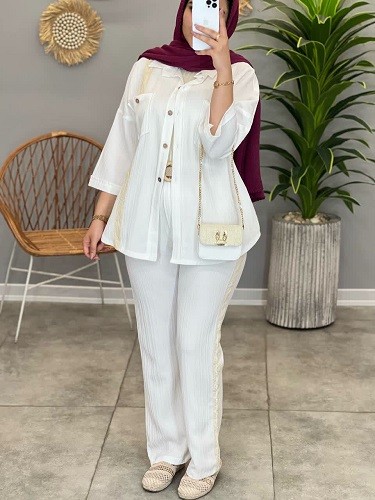 1438- ست شومیز شلوار مینیمال