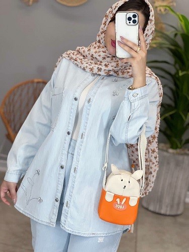 1440- مانتو جین فول نگین