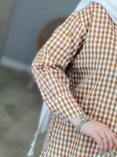 1444- مانتو کاربردی چهارخونه