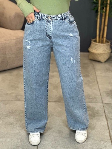 1127- شلوار بگ جین آبی