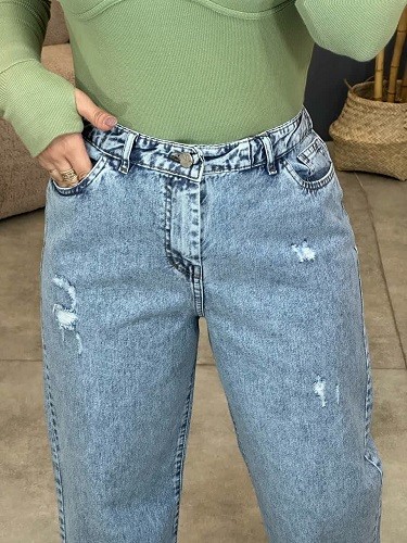 1127- شلوار بگ جین آبی