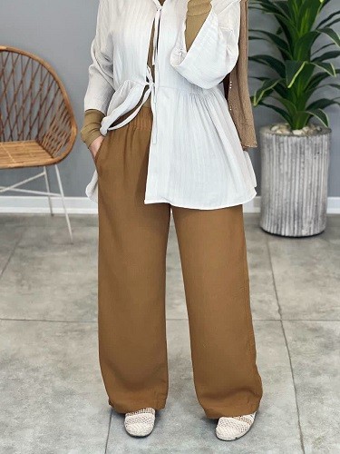 1459-شلوار بگ لینن