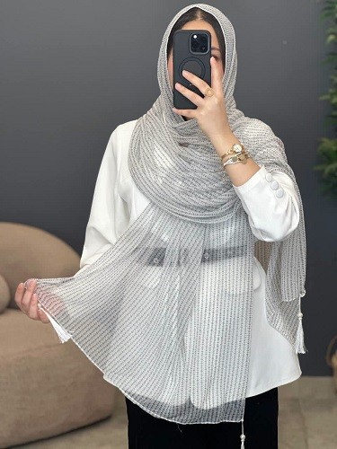 02443- شال شنی اسکارلت