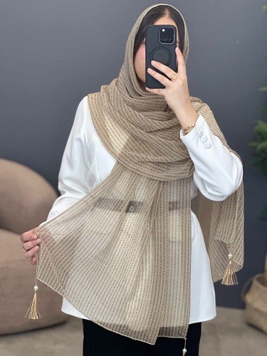 02443- شال شنی اسکارلت