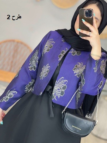 1472- کت و سارافون ژاکارد نیلوفر