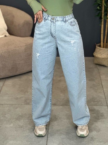 1132- شلوار بگ جین آبی