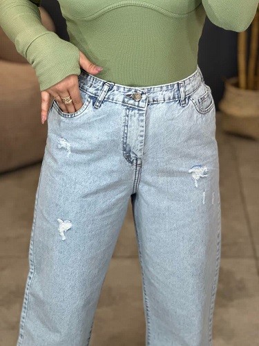 1132- شلوار بگ جین آبی