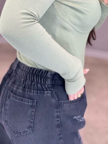 1158-شلوار جین مام ذغالی