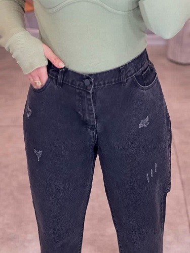 1174-شلوار جین مام ذغالی