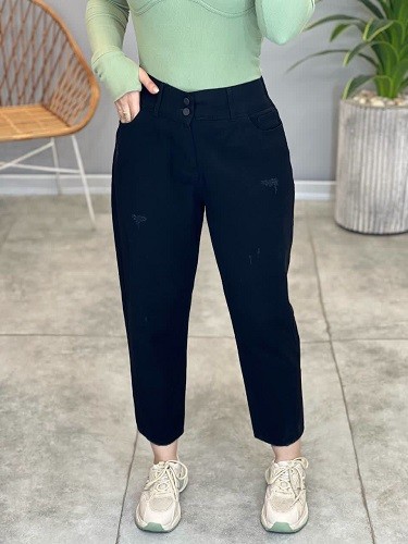 1167- شلوار مام جین مشکی