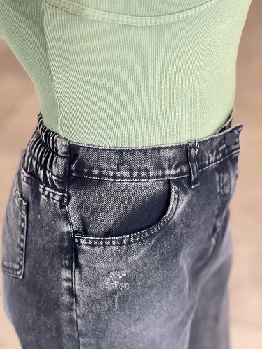 1162- شلوار بگ جین طوسی