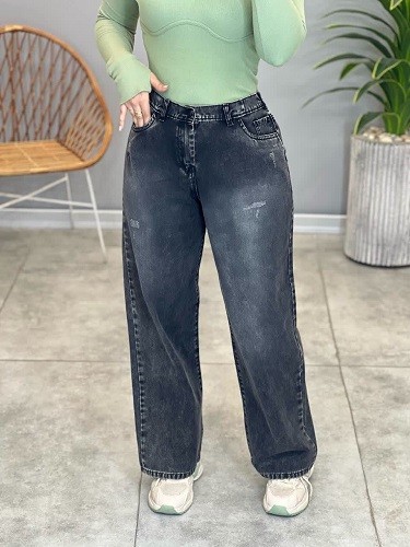 1162- شلوار بگ جین طوسی