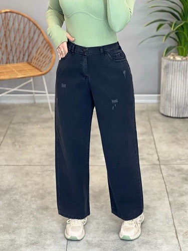 1160- شلوار بگ جین ذغالی