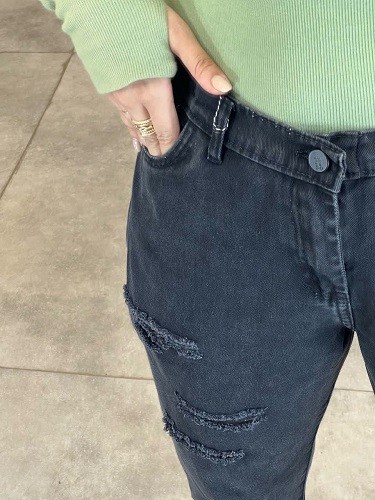 1154-شلوار جین مام ذغالی