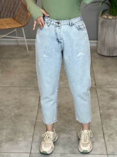 1122-شلوار جین مام آبی