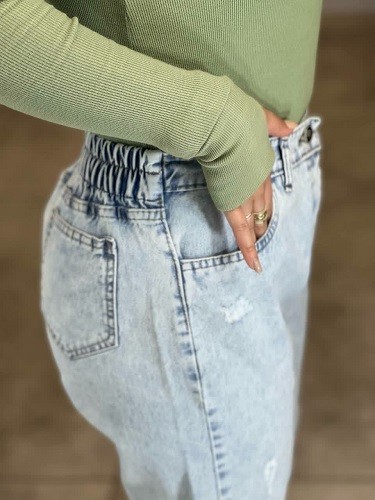 1122-شلوار جین مام آبی