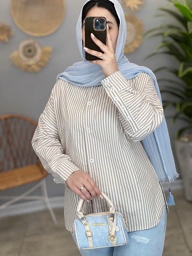 1208-شومیز مانتویی زبرا