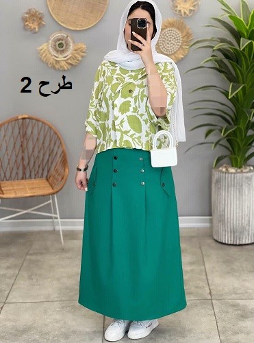 1481-کت و دامن طرحدار