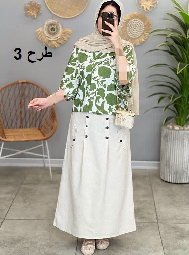 1481-کت و دامن طرحدار