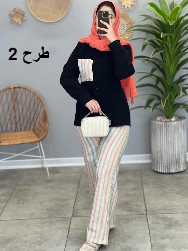 1489-ست شومیز شلوار مگا ( ایراد دار)