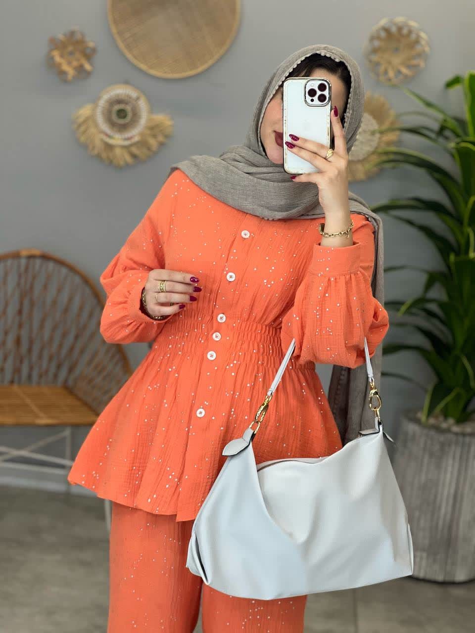 1503- ست شومیز شلوار نقره