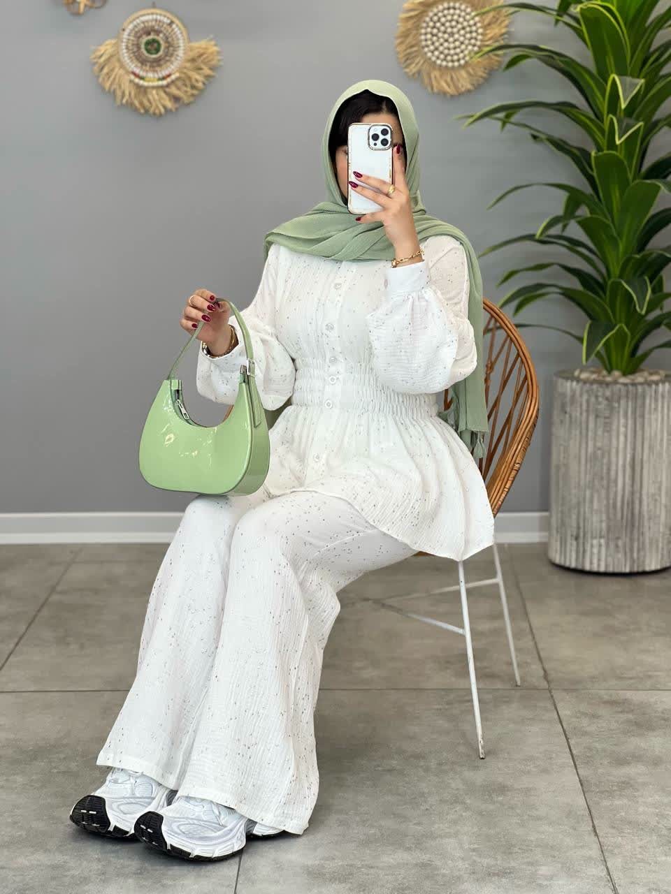 1503- ست شومیز شلوار نقره