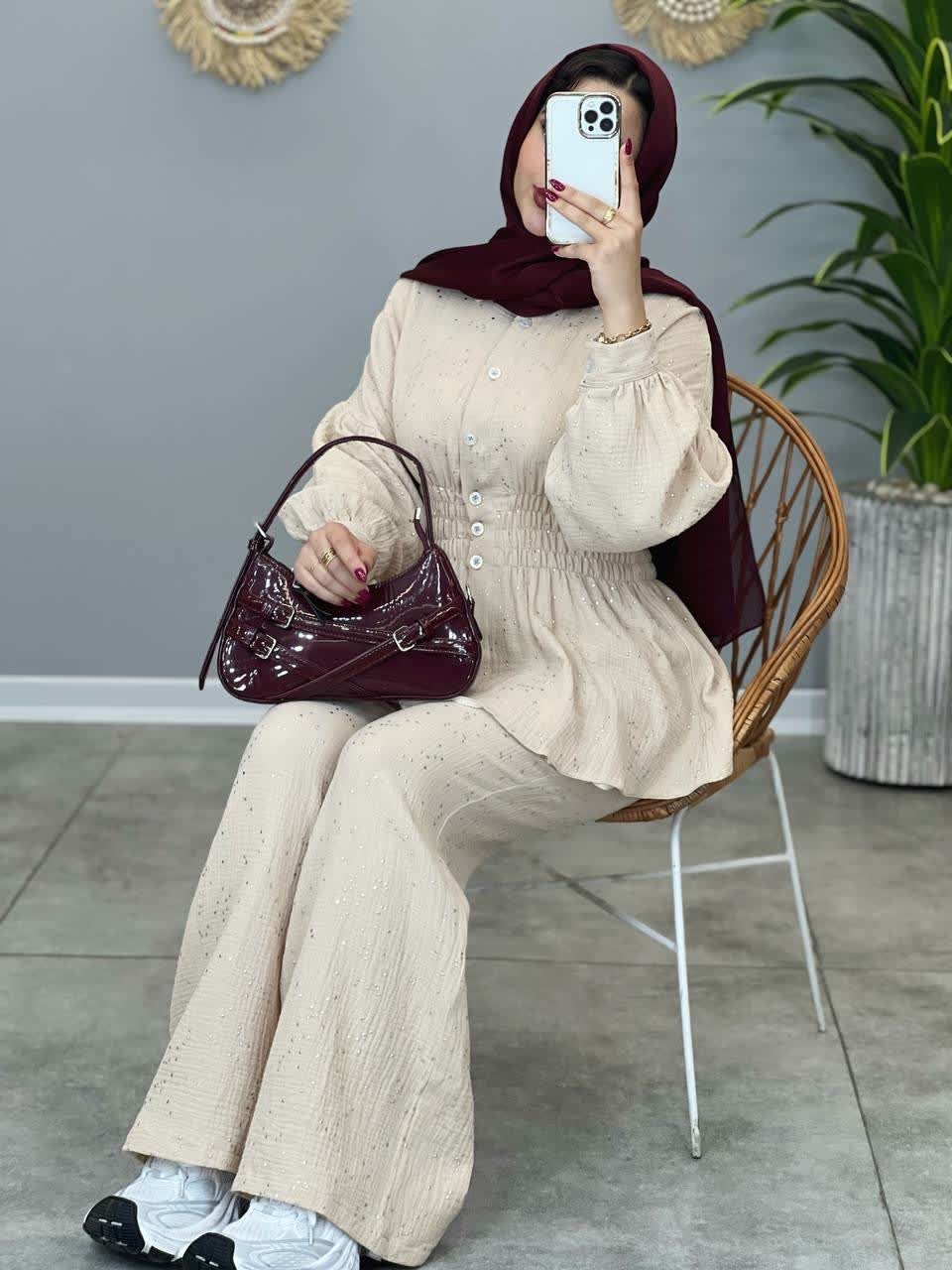 1503- ست شومیز شلوار نقره