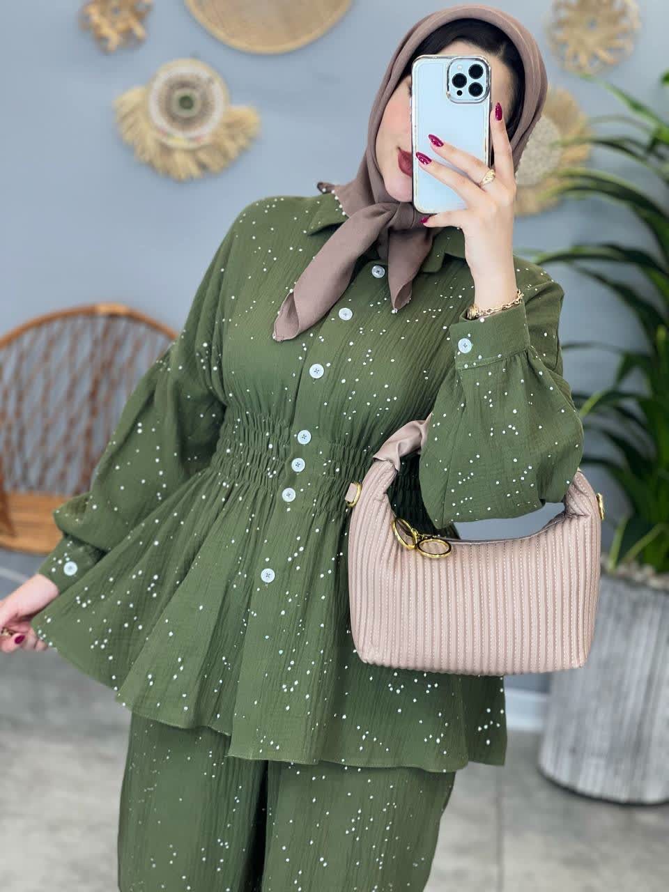 1503- ست شومیز شلوار نقره