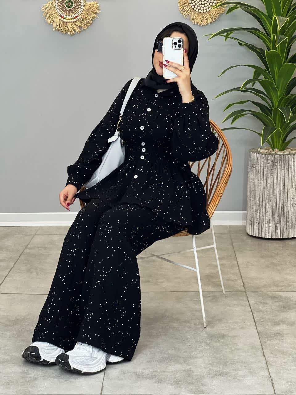 1503- ست شومیز شلوار نقره