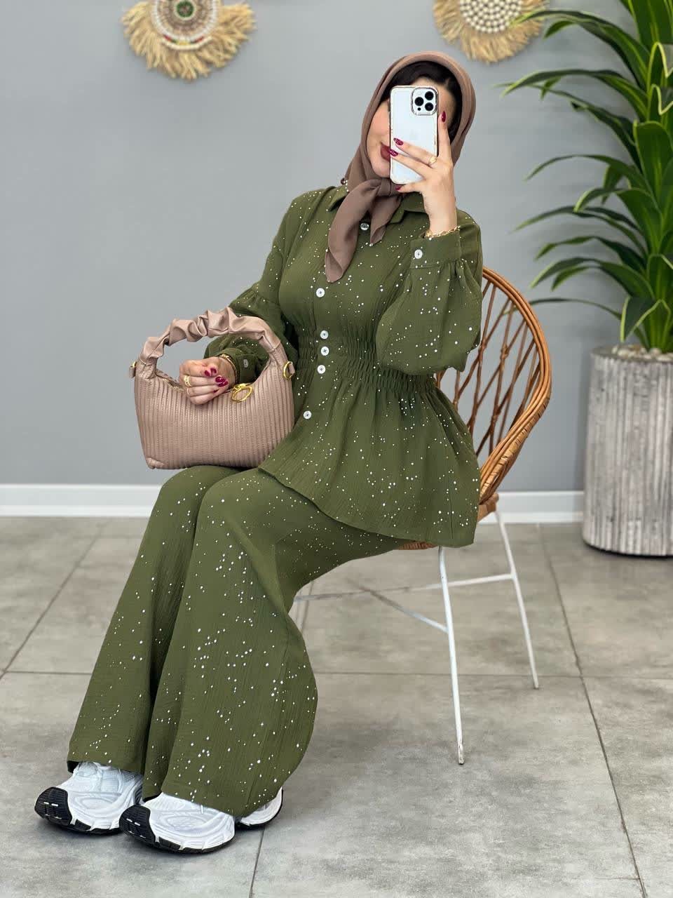 1503- ست شومیز شلوار نقره