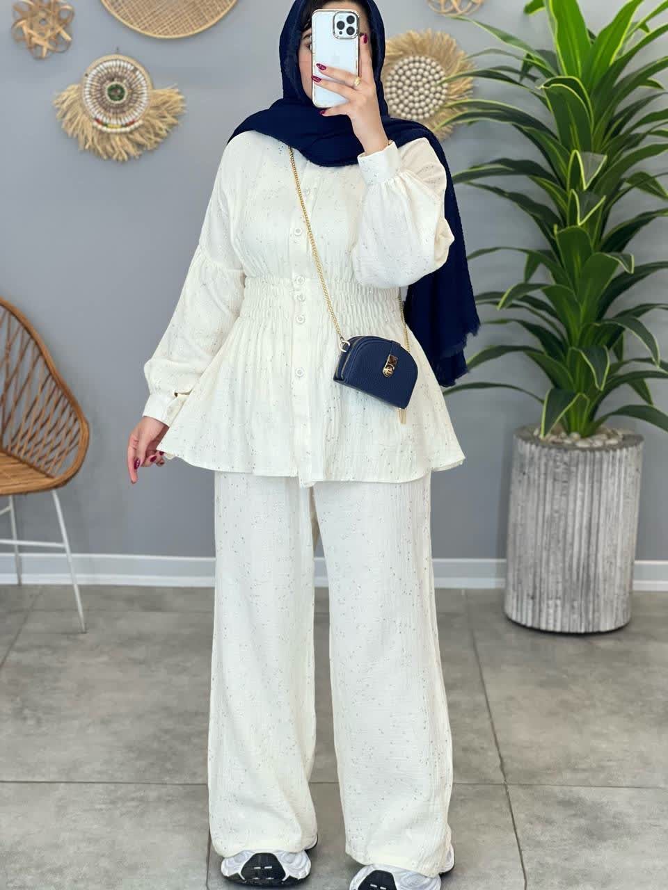 1503- ست شومیز شلوار نقره