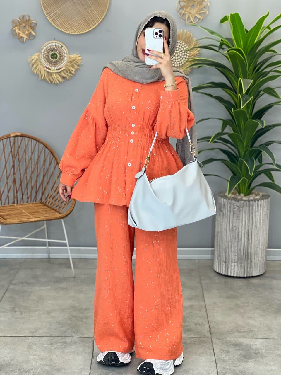 1503- ست شومیز شلوار نقره