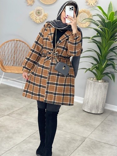 1510-پالتو چهارخونه گونش