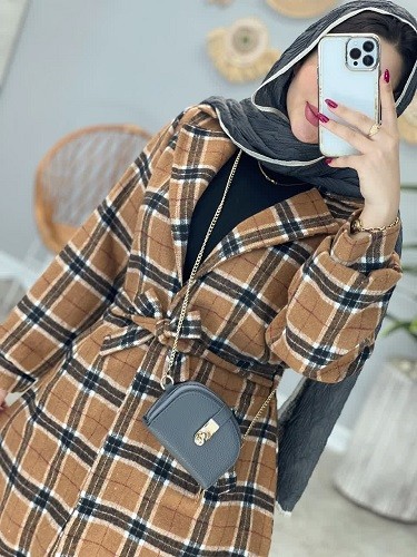 1510-پالتو چهارخونه گونش