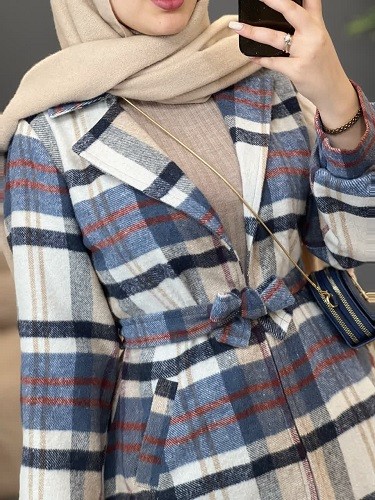 1510-پالتو چهارخونه گونش