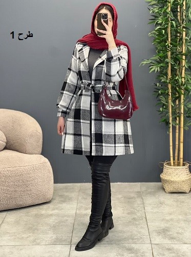 1510-پالتو چهارخونه گونش